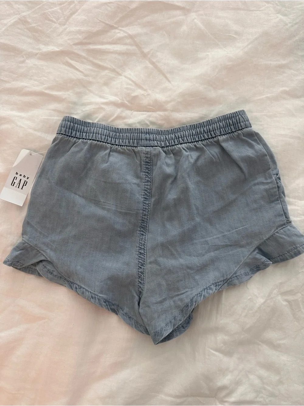 Baby GAP Light Blue Ruffle-Hem Elastic Waist Girls' Shorts